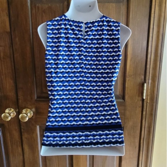 Calvin Klein Sleeveless Top Black Navy White Gray P2P 18 L 17 - Picture 4 of 6